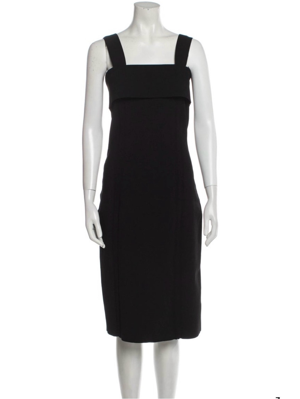 Proenza Schouler White Label Black Square-Neck Midi Dress